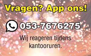 App ons voor vragen! Wij reageren tijdens kantooruren!