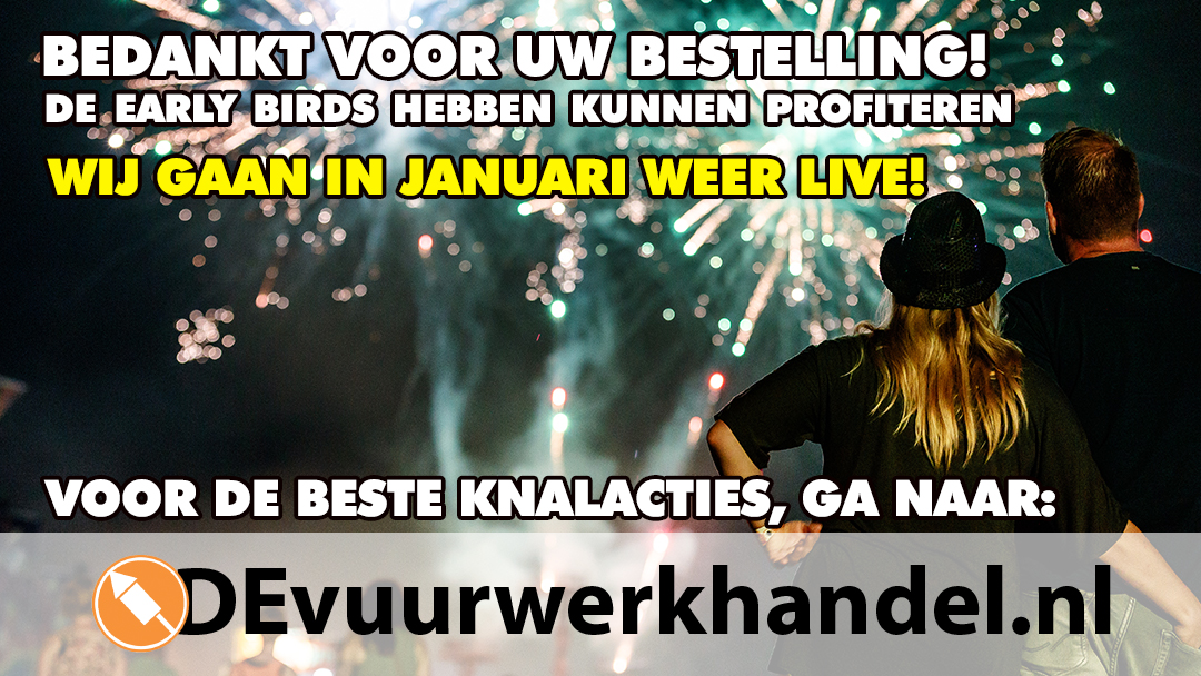 Bedankt voor uw bestelling! ga naar devuurwerkhandel.nl